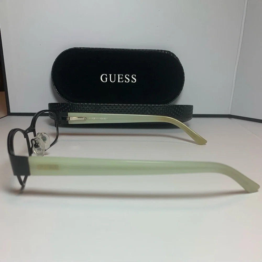 GUESS Full Rim Eyeglasses 52-18-135 Bronze Metal Frame/Pale Green Opaque Arms